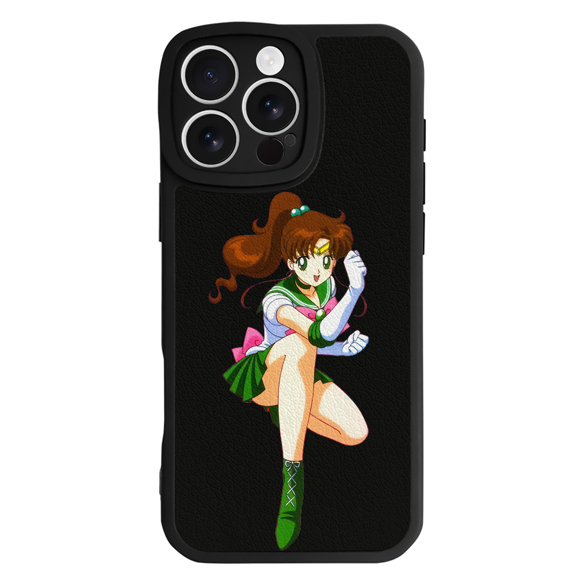 （画像用） 美少女戦士セーラームーン 木野 まこと きの まこと Sailor Moon Kino Makoto （セーラージュピター；Sailor Jupiter） 【iPhone 16シリーズ対応】シリコンスマホケース（レザー調） 材質：シリコン